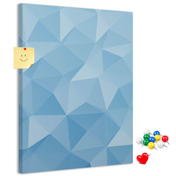 Kurk bedrukt met geometrische vormen in blauwe tinten
