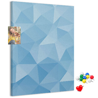 Kurk bedrukt met geometrische vormen in blauwe tinten