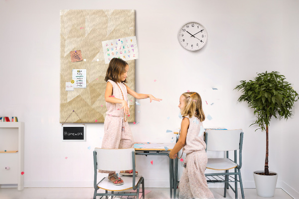 Kurk bedrukken geometrische vormen in beige en bruine tinten