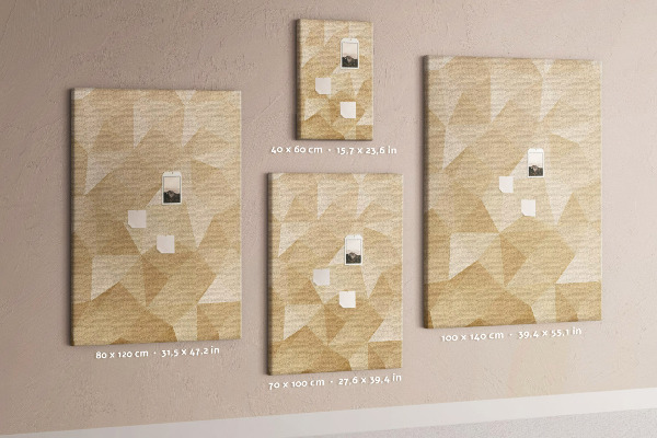 Kurk bedrukken geometrische vormen in beige en bruine tinten
