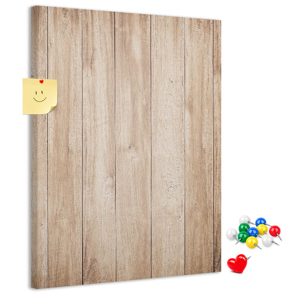 Kurken prikbord met natuurlijke houten plankendessin