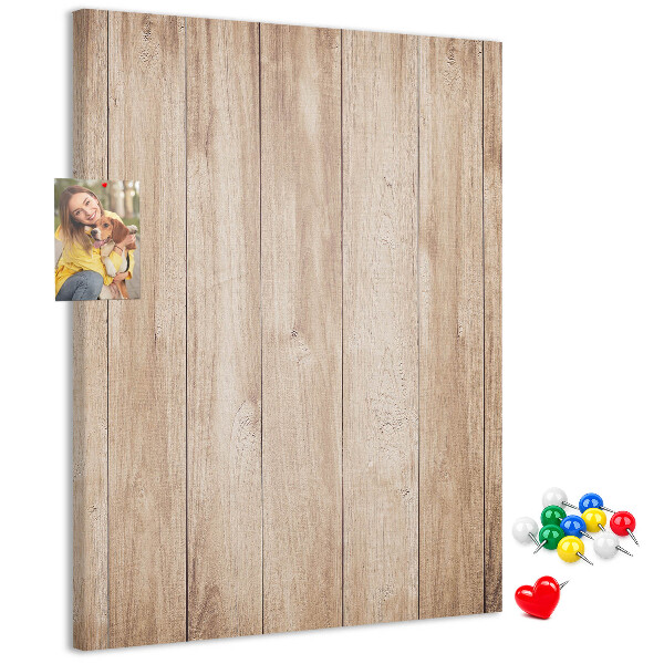 Kurken prikbord met natuurlijke houten plankendessin