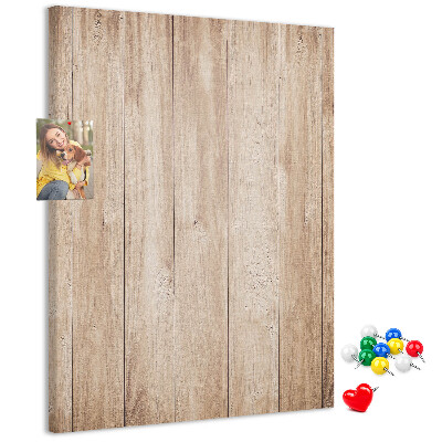 Kurken prikbord met natuurlijke houten plankendessin