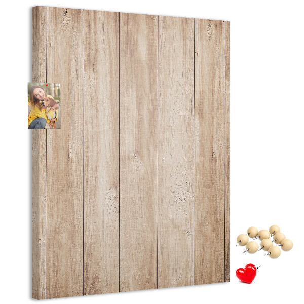 Kurken prikbord met natuurlijke houten plankendessin