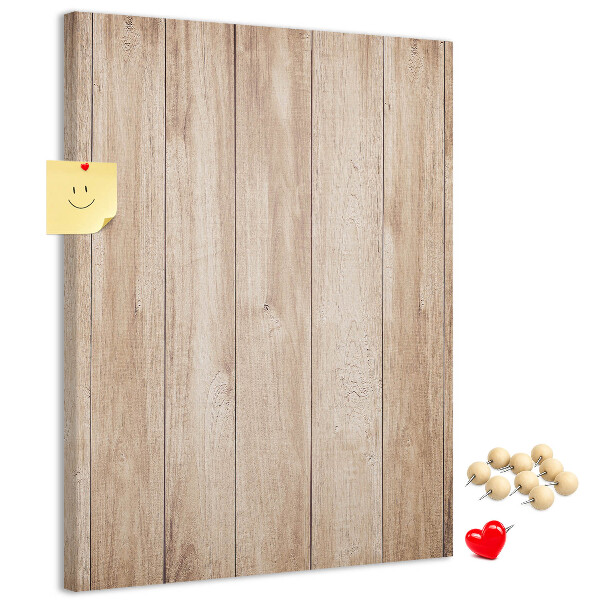 Kurken prikbord met natuurlijke houten plankendessin