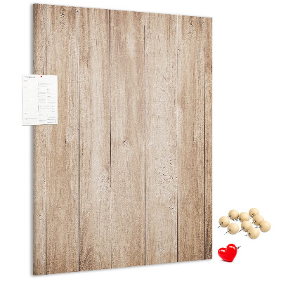 Kurken prikbord met natuurlijke houten plankendessin
