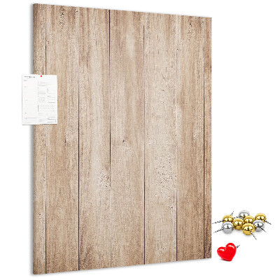 Kurken prikbord met natuurlijke houten plankendessin