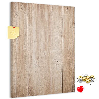 Kurken prikbord met natuurlijke houten plankendessin