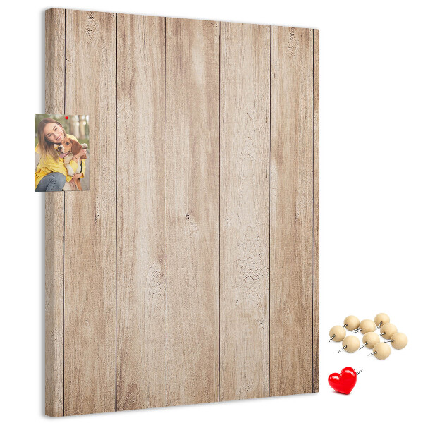 Kurken prikbord met natuurlijke houten plankendessin