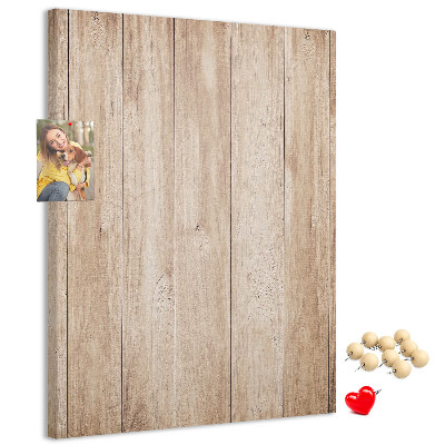Kurken prikbord met natuurlijke houten plankendessin