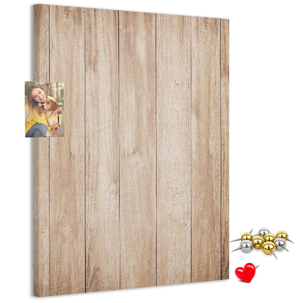 Kurken prikbord met natuurlijke houten plankendessin