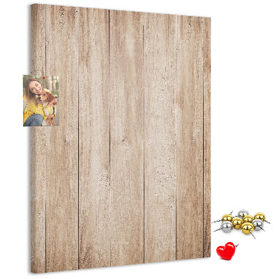 Kurken prikbord met natuurlijke houten plankendessin