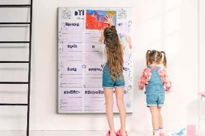 Kurken memobord verjaardagskalender met kleurrijke ballonnen