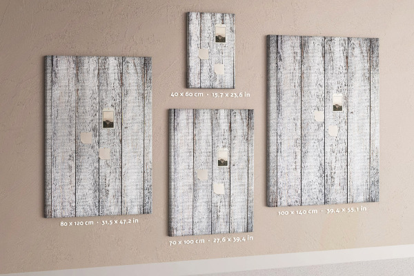 Memobord van kurk in grijstinten met een houtlook