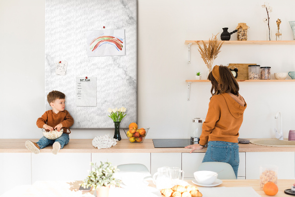Kurk bedrukken elegant marmerpatroon in neutrale tinten