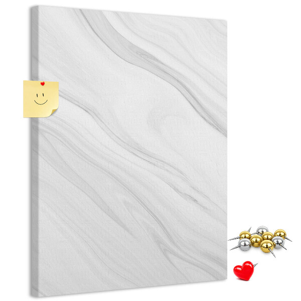 Kurken memobord met elegant grijs marmerpatroon