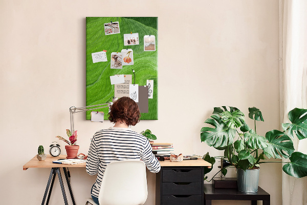 Kurk bedrukken met groene golven en delicate lijnen