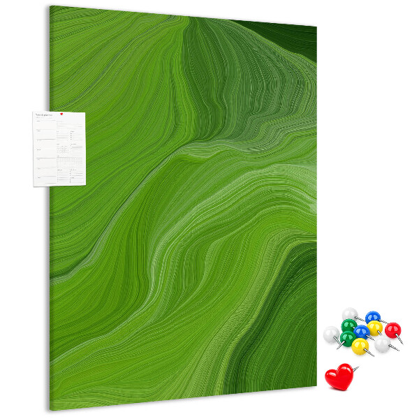 Kurk bedrukken met groene golven en delicate lijnen