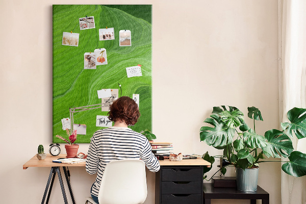 Kurk bedrukken met groene golven en delicate lijnen