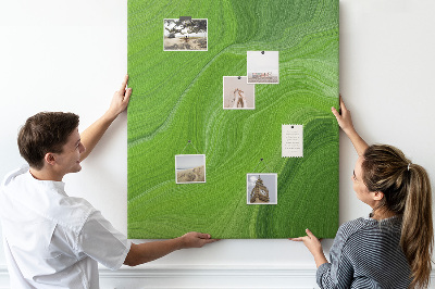 Kurk bedrukken met groene golven en delicate lijnen