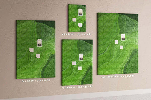 Kurk bedrukken met groene golven en delicate lijnen