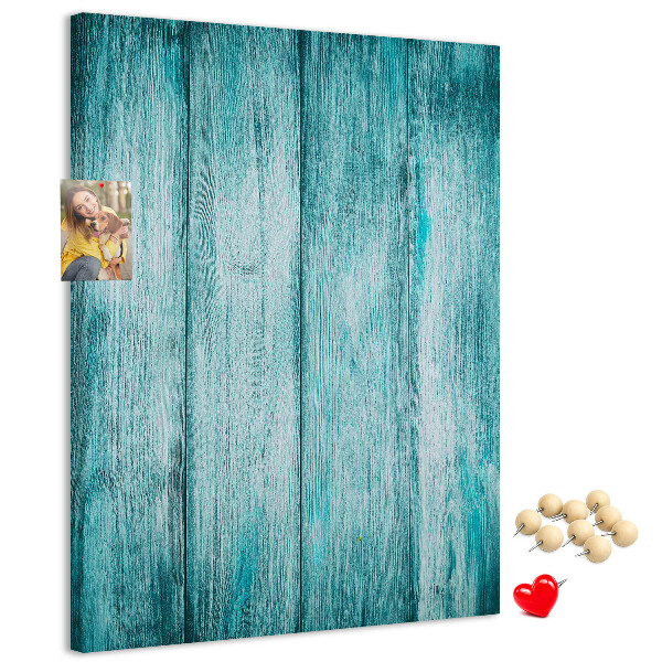 Kurk bedrukken zonnige blauwe houten planken op de achtergrond
