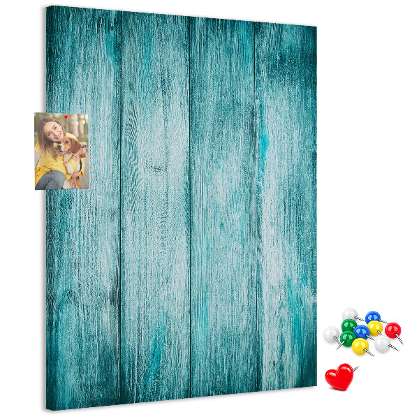Kurk bedrukken zonnige blauwe houten planken op de achtergrond