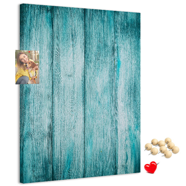 Kurk bedrukken zonnige blauwe houten planken op de achtergrond