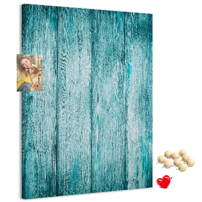 Kurk bedrukken zonnige blauwe houten planken op de achtergrond