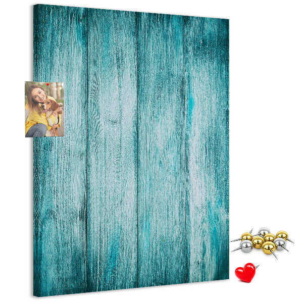 Kurk bedrukken zonnige blauwe houten planken op de achtergrond