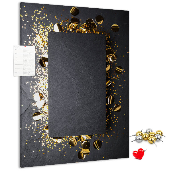 Kurk bedrukken met gouden en zilveren accenten op een zwarte achtergrond