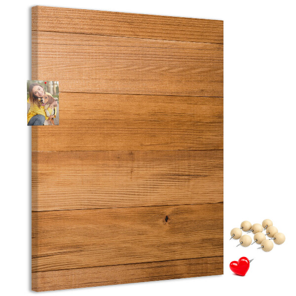Kurken prikbord met een natuurlijke houten uitstraling in warme tinten
