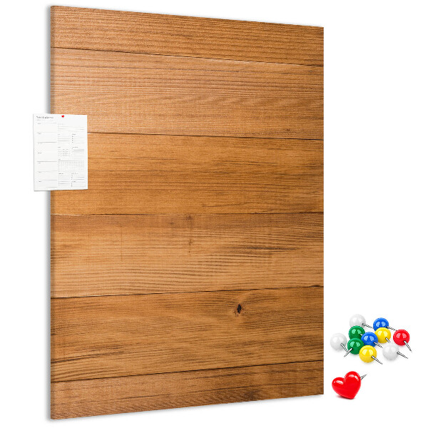 Kurken prikbord met een natuurlijke houten uitstraling in warme tinten
