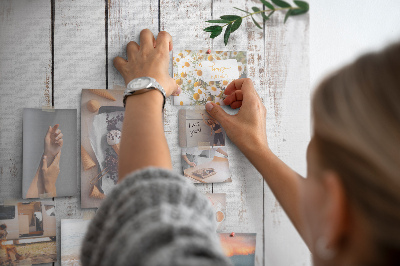 Kurken memobord rustieke planken met delicate takken