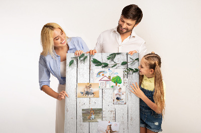 Kurken memobord rustieke planken met delicate takken