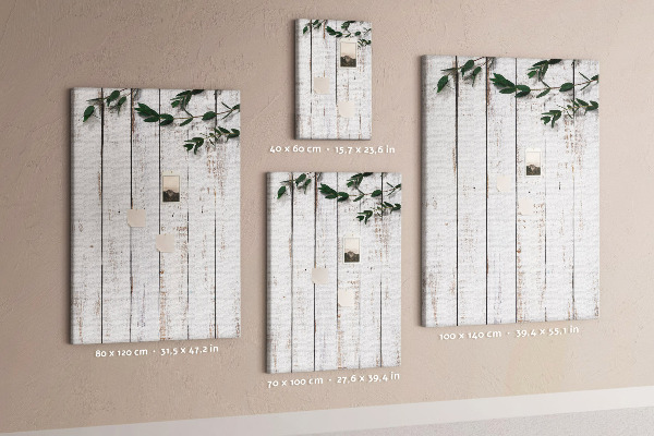 Kurken memobord rustieke planken met delicate takken