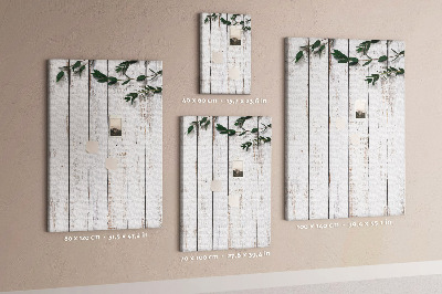 Kurken memobord rustieke planken met delicate takken