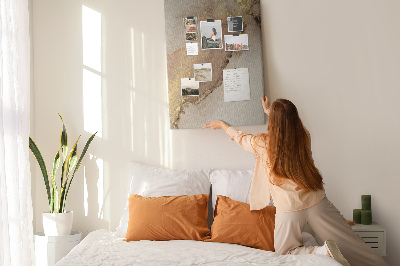 Memobord van kurk met abstract patroon en gouden accenten