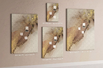 Memobord van kurk met abstract patroon en gouden accenten