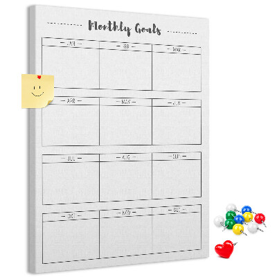 Maandelijkse doelenplanner voor organisaties met kurkbedrukking