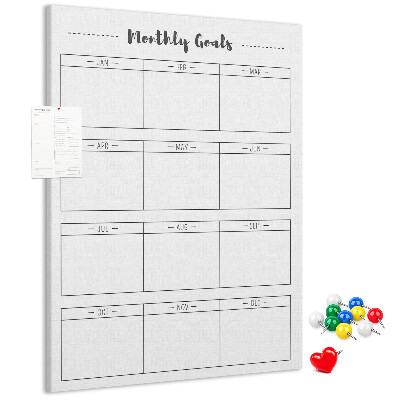 Maandelijkse doelenplanner voor organisaties met kurkbedrukking