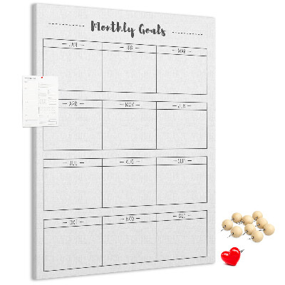 Maandelijkse doelenplanner voor organisaties met kurkbedrukking