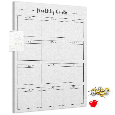 Maandelijkse doelenplanner voor organisaties met kurkbedrukking