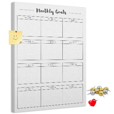 Maandelijkse doelenplanner voor organisaties met kurkbedrukking