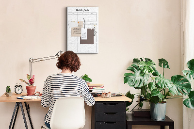 Maandelijkse doelenplanner voor organisaties met kurkbedrukking