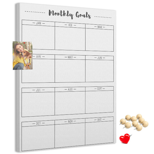 Maandelijkse doelenplanner voor organisaties met kurkbedrukking