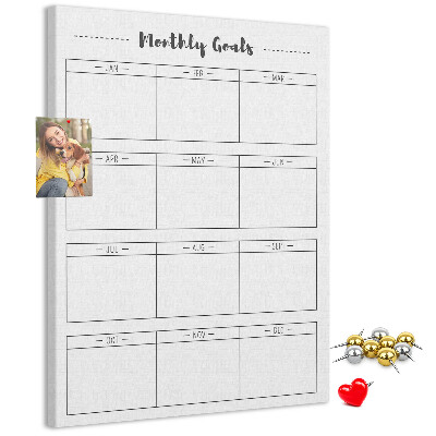 Maandelijkse doelenplanner voor organisaties met kurkbedrukking