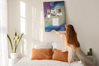Kurk met bedrukking abstract patroon in blauwe tinten