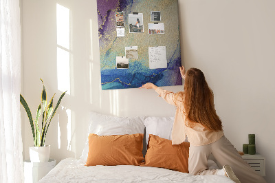 Kurk met bedrukking abstract patroon in blauwe tinten