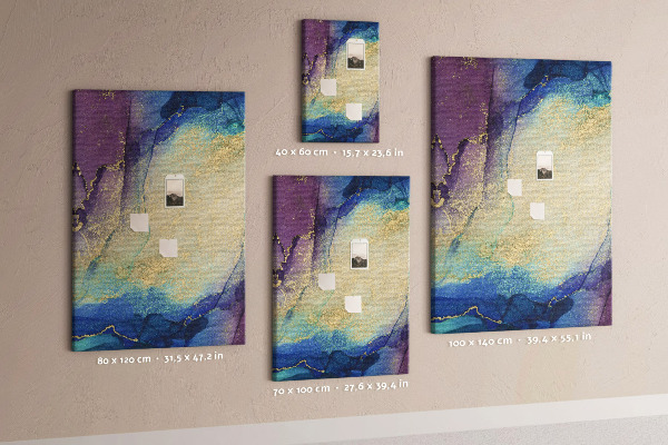 Kurk met bedrukking abstract patroon in blauwe tinten